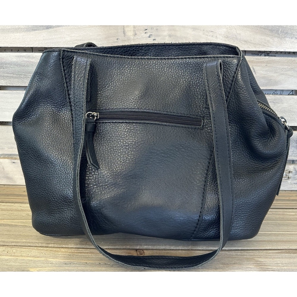 The Sak Shoulder Bag Pebbled Leather Women Medium Black Good